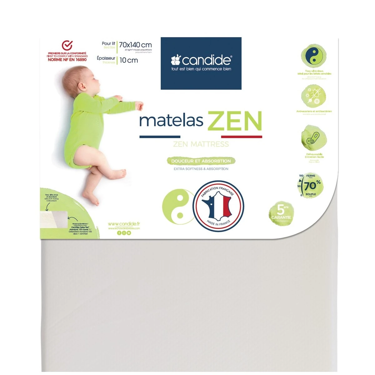 Matelas Bébé Zen Déhoussable De Candide 3 Matelas Bébé Zen Déhoussable De Candide