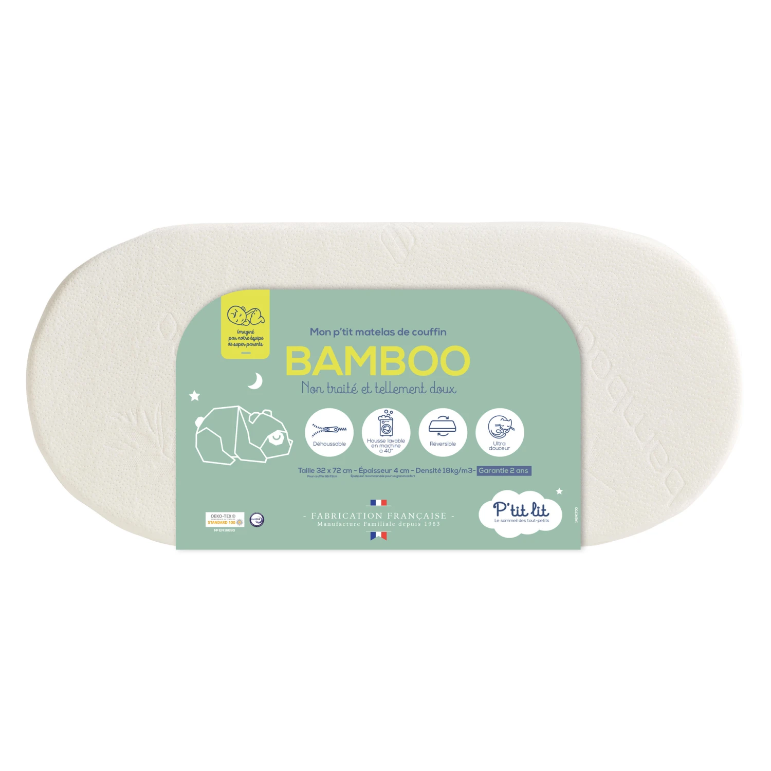 Matelas De Couffin Bambou Ecru De P'tit Lit 9 Matelas De Couffin Bambou Ecru De P'tit Lit – Image 7