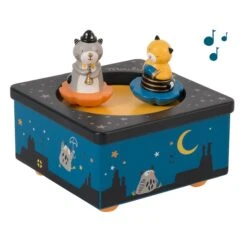 Les Moustaches Boîte à Musique Bleu De Moulin Roty