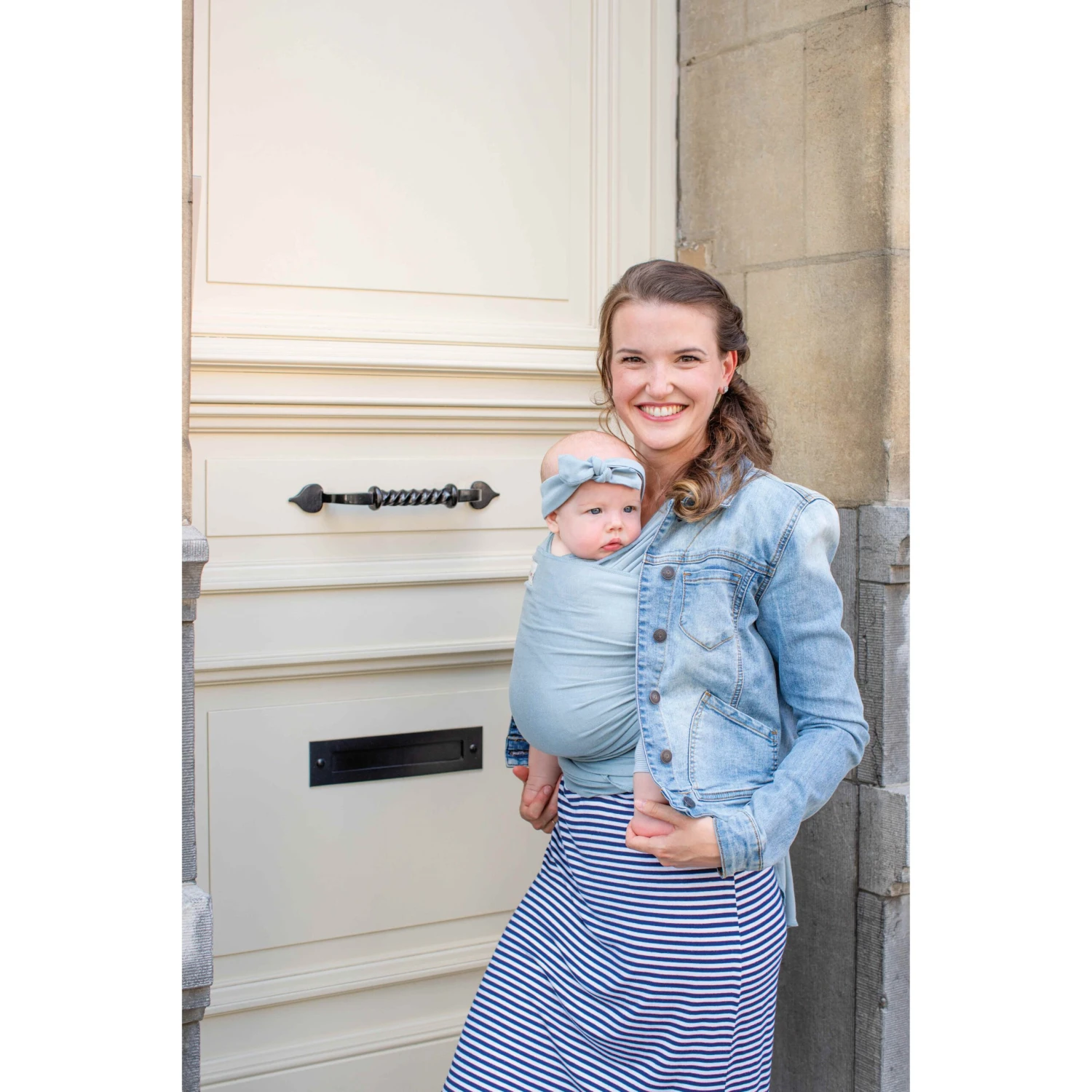 Echarpe De Portage Tricot-slen Bamboo Blue Fog De Babylonia 4 Echarpe De Portage Tricot-slen Bamboo Blue Fog De Babylonia – Image 2