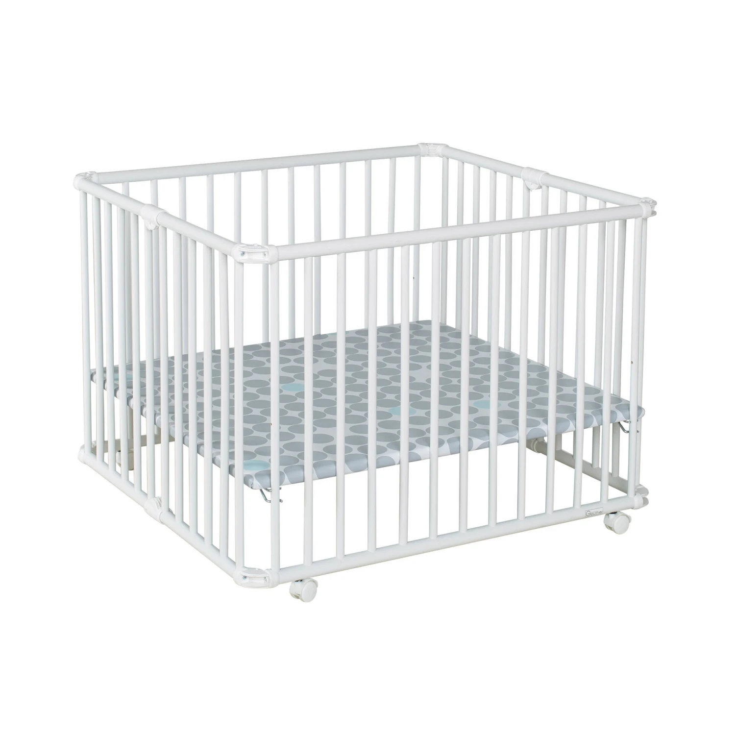 Parc Pliable Lucilee+ Blanc Pois Gris De Geuther 3 Parc Pliable Lucilee+ Blanc Pois Gris De Geuther