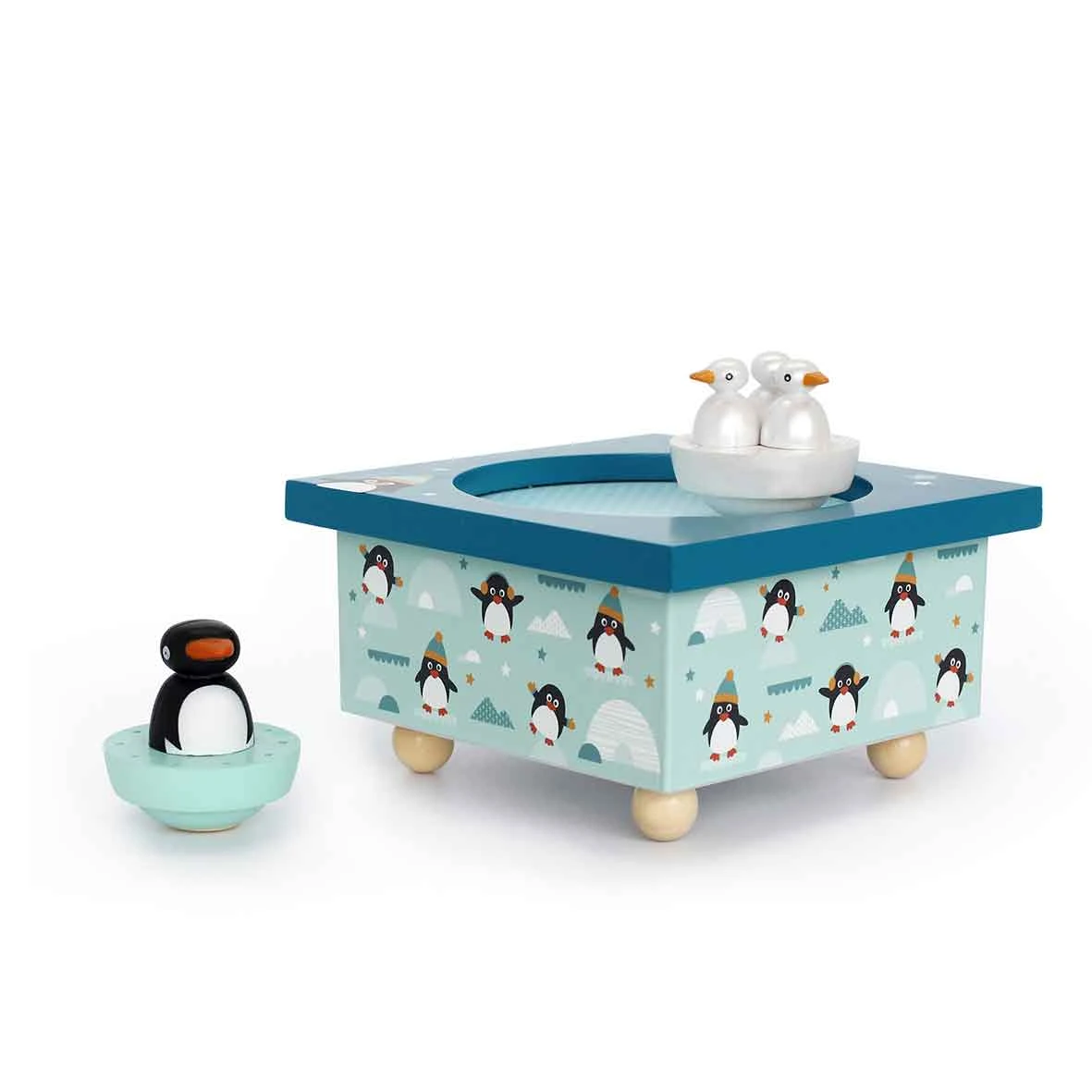 Boîte à Musique Bois Pingouin De Trousselier 4 Boîte à Musique Bois Pingouin De Trousselier – Image 2