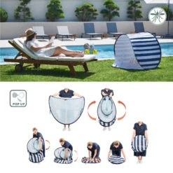 Tente Anti-UV Haute Protection 50+ Marinière Bleu De Babymoov -CYBEX || Babyzen || CHICCO Soldes Boutique 01148352 4