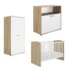 Trio Chambre Arthur : Lit + Commode + Armoire Blanc/Chêne De Galipette -CYBEX || Babyzen || CHICCO Soldes Boutique 01155911 1