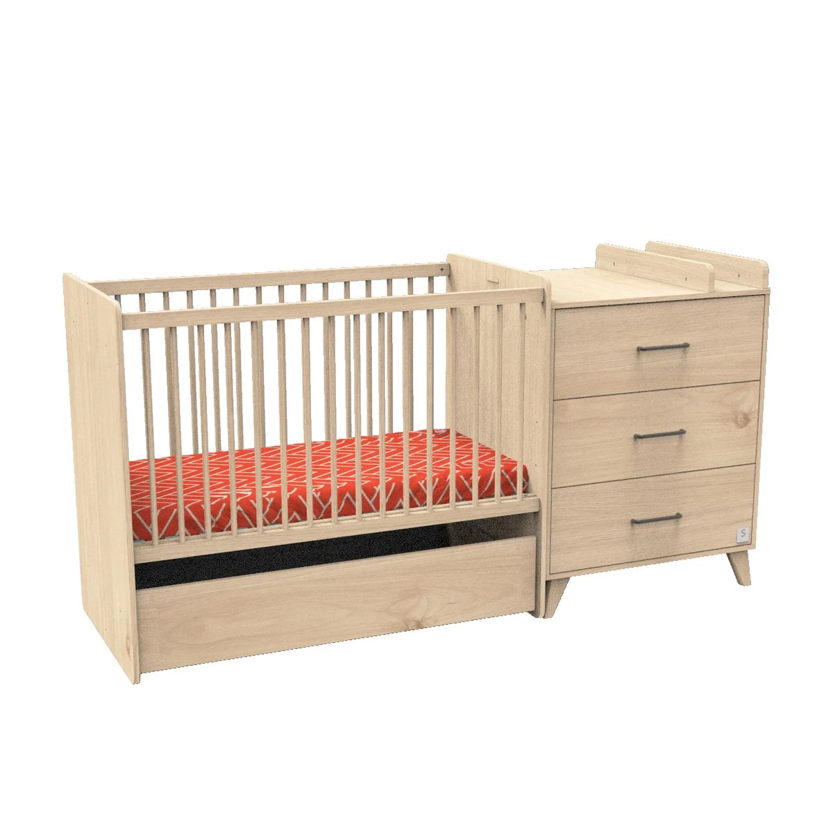 Tiroir Pour Lit Combiné évolutif Arty Chêne Suave De Sauthon Baby's Sweet Home 4 Tiroir Pour Lit Combiné évolutif Arty Chêne Suave De Sauthon Baby's Sweet Home – Image 2
